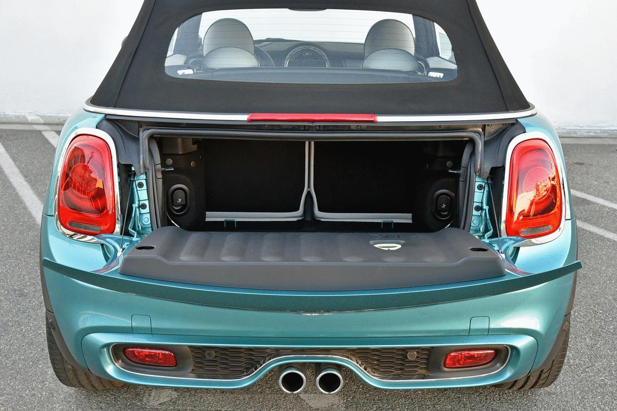 2021 Mini Cooper Convertible Trunk Space - Seats Folding and Suitcase - GIF Animation


BEST Road-Trip Cars of 2020